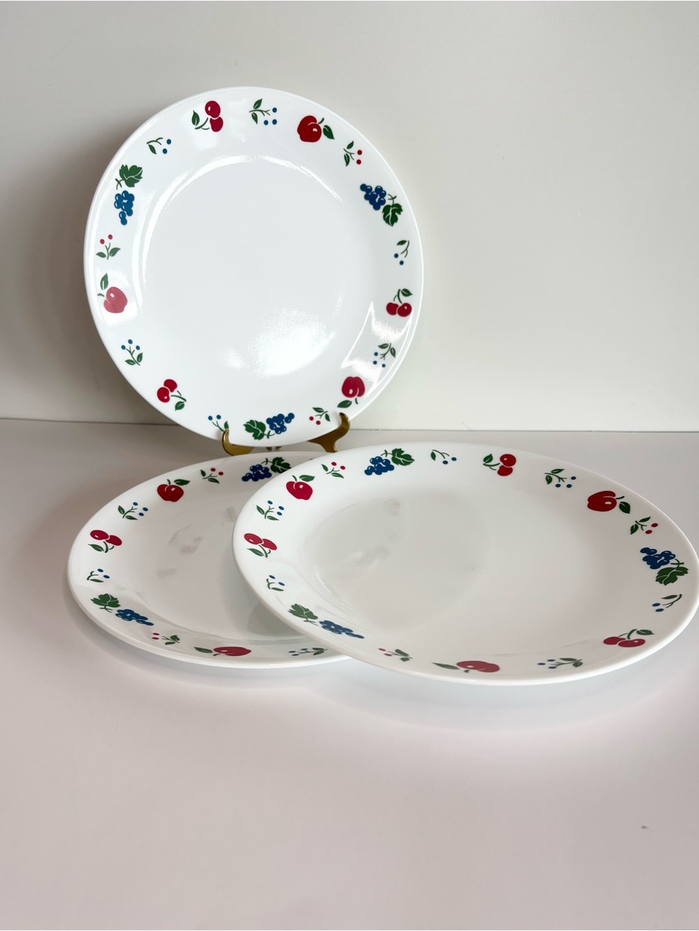 Corelle Berries & Cherries 3 Dinner Plates